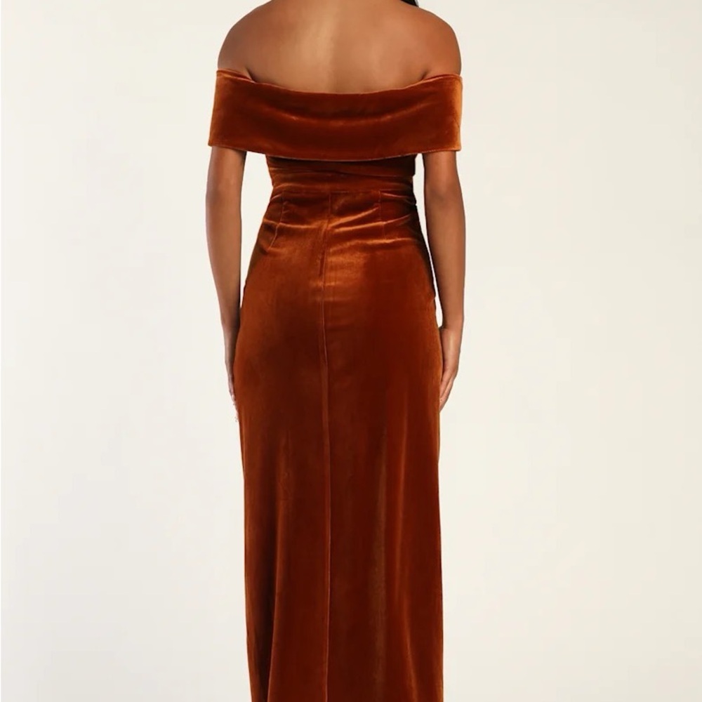 Lulus Elegant Brown Velvet Gown NWT XL - Picture 3 of 6